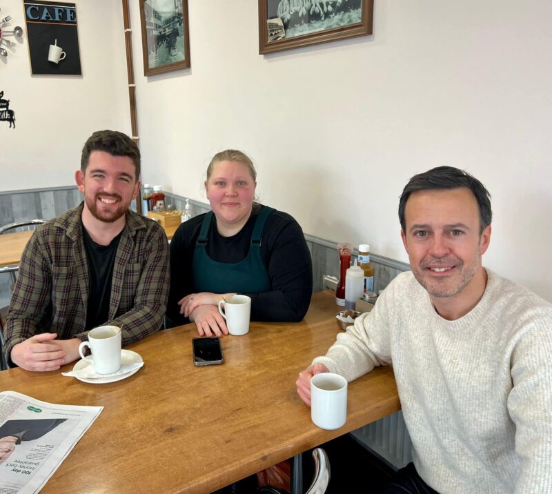 Ellie Plater, Cllr Conor McGrath and Kevin Bonavia MP